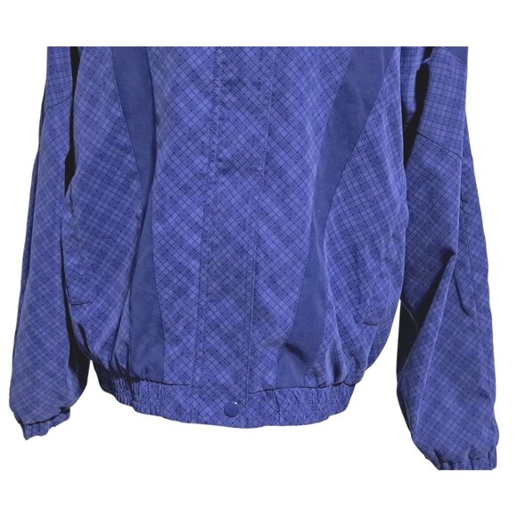 Vintage Giacca Windbreaker Purple Checkered Jacket Womens M Polyester Nylon 80s - Picture 8 of 13